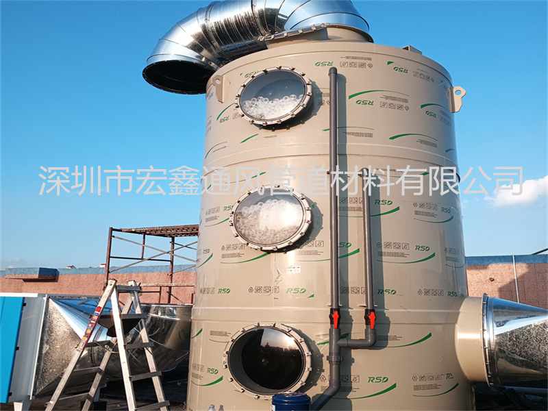 寶安（ān）區鬆崗街道五金車間除塵（chén）廢氣管道安裝案例